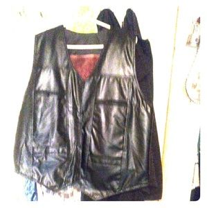 Men's XL genuine leather vest for fall winter
